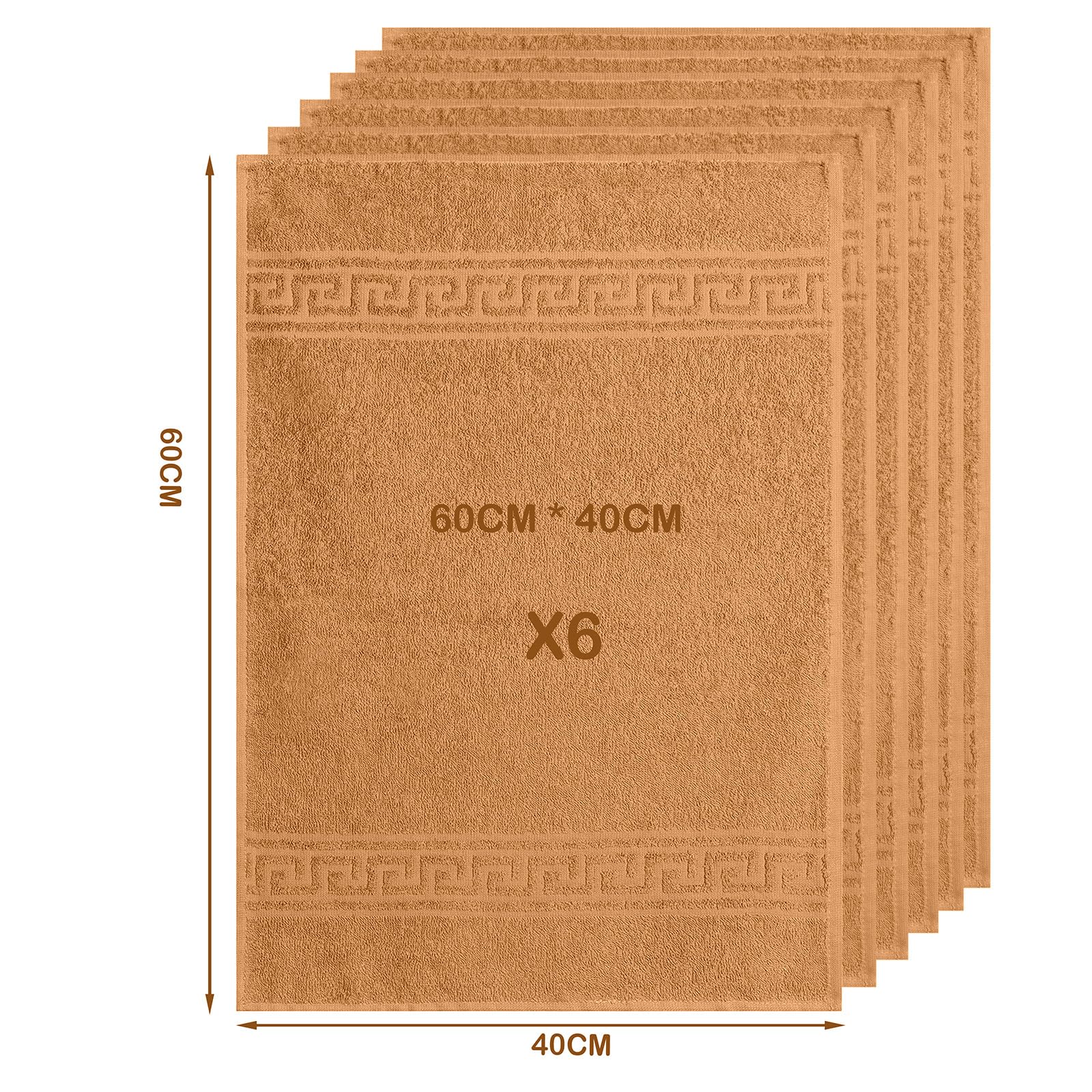 nice homeit Set 6 Asciugamani viso e mani 40x60 cm –Asciugamani bagno in 100% Cotone Filato ad Anello – Extra Morbido e Assorbente. MADE IN ITALY (Arancione)