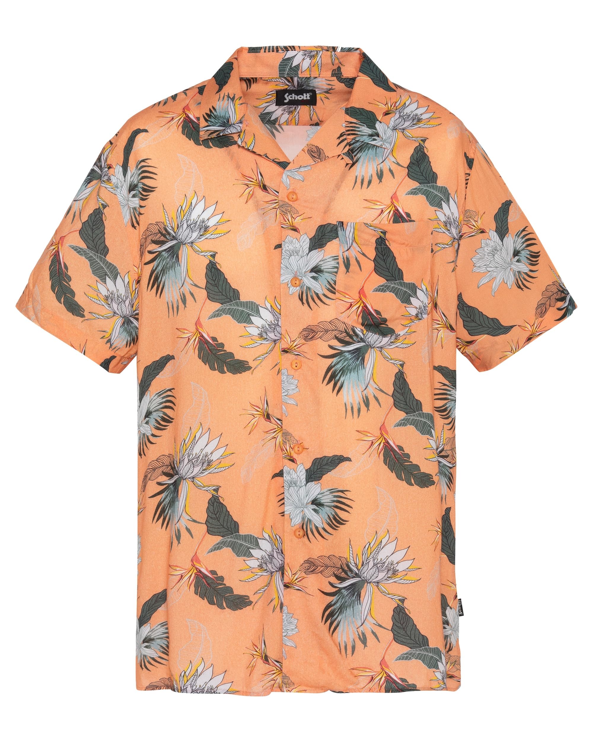 SHRIVERA Short Sleeve Button Down Chest Pocket Shirt Schott,SHRIVERA, Multicolored, XL