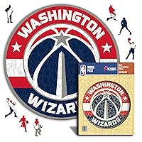 Iconic Puzzles- Washington Wizards, Logo Puzzle in Legno 100% sostenibile con Licenza Ufficiale NBA