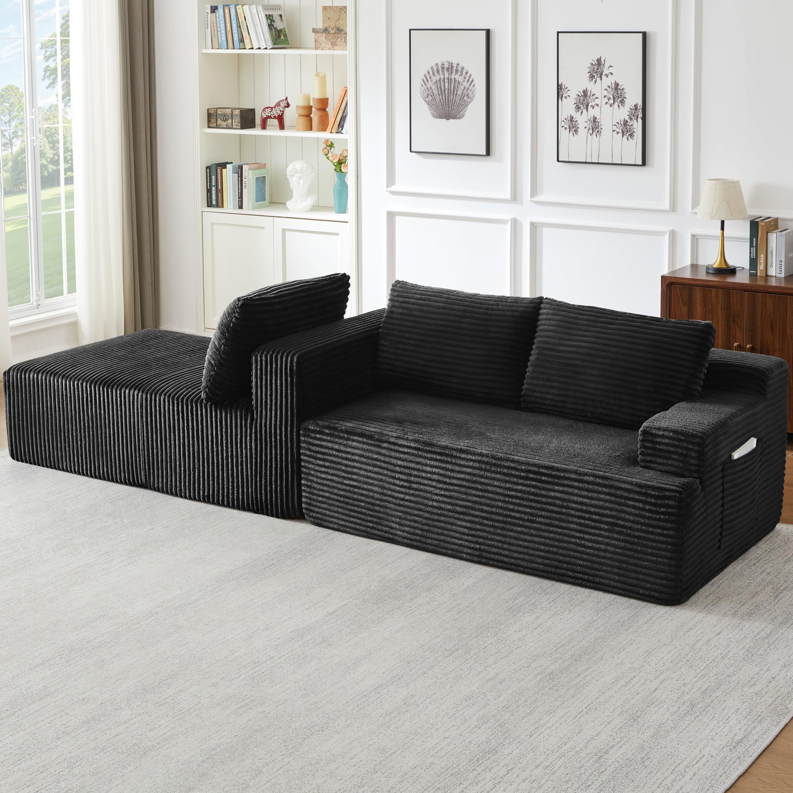 Best Foam Couch Picks for 2026: Boneless & Cloud 3 Eafurn 96' L Shaped Cloud Sectional Couch with Chaise, Deep Seat Modular Section — product photo
