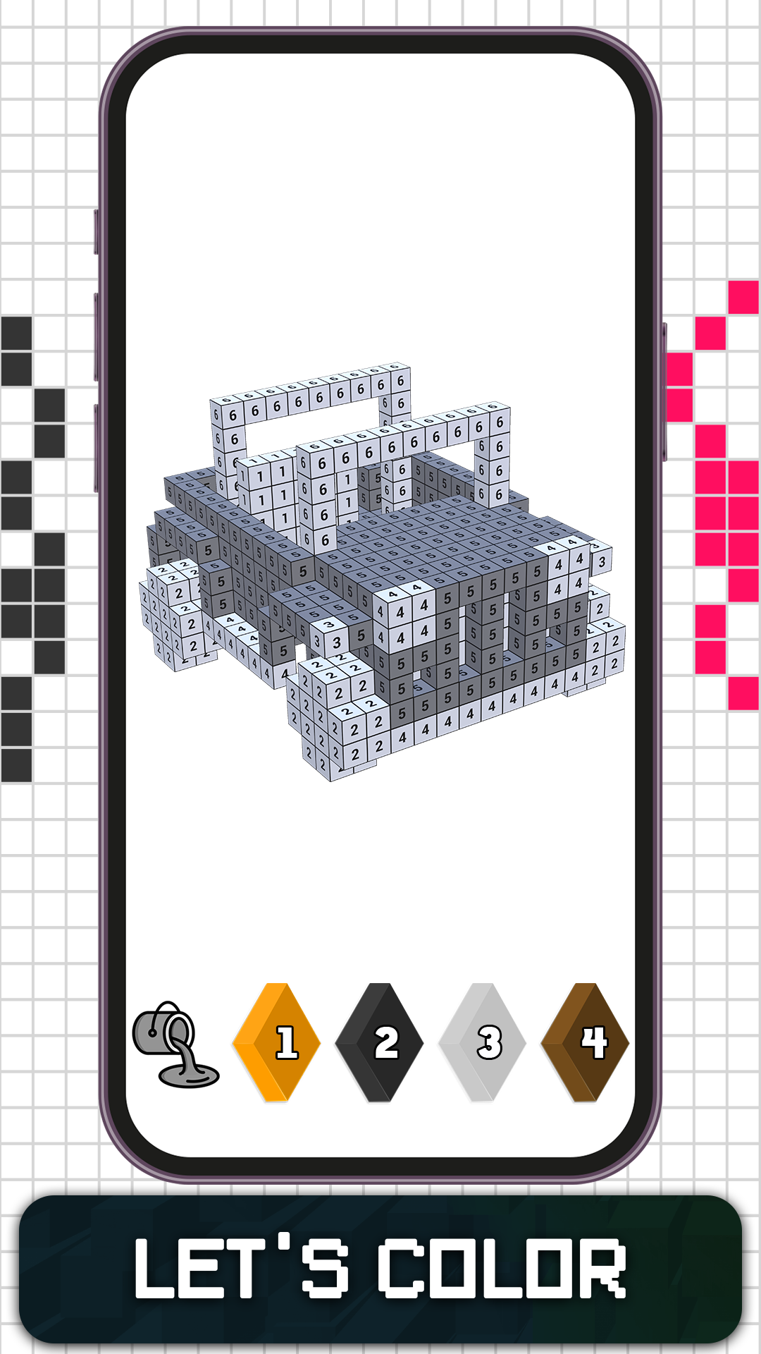 Vehicles 3D Color By Number - Voxel Cars Coloring Book - App on Amazon ...