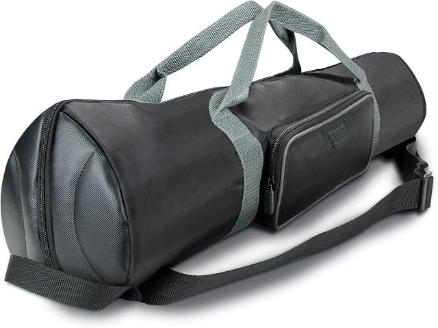 USA Gear Padded Tripod Case with Shoulder Strap, Adjustable Size Extension and Storage Pocket for Professional Camera Accessories and Photo Carrying Needs - Holds Tripod from 53 to 89 cm Folded