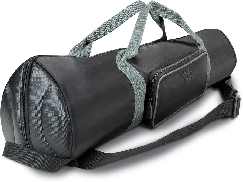 Padded Tripod Case Bag - Holds Tripods from 21 to 35 inches - Adjustable Size Extension, Storage Pocket and Shoulder Strap for Professional Camera Accessories and Photo Carrying Needs