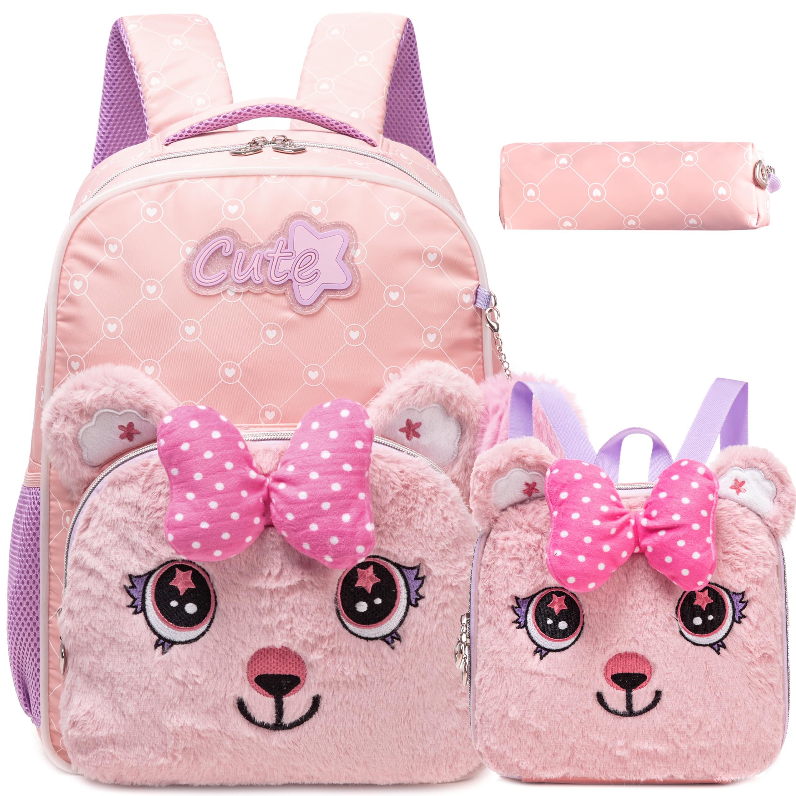 ZBAOGTW Led Backpack for Girls Backpacks for Kids with LED Strip Lights School Backpack for Girls with Lunch Box Back to School Supplies Cute Kawaii