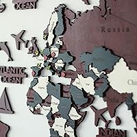 Vista 6 de iwa concept Mapa del mundo de madera 3D, mapa de pared de madera, regalo de inauguración de la casa, mapa del mundo de regalo de aniversario