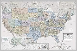 Laminated United States Odyssey Map Poster | Executive Style Map | Includes The Most Legible Location Labels | 36” x 24” | Shipped Rolled in a Tube, Not Folded | Great for The Home or Classroom