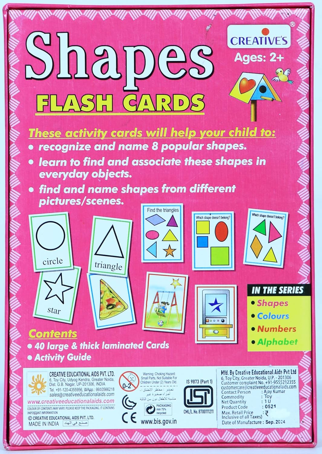 Creative Educational Pre-School Shapes Flash Cards