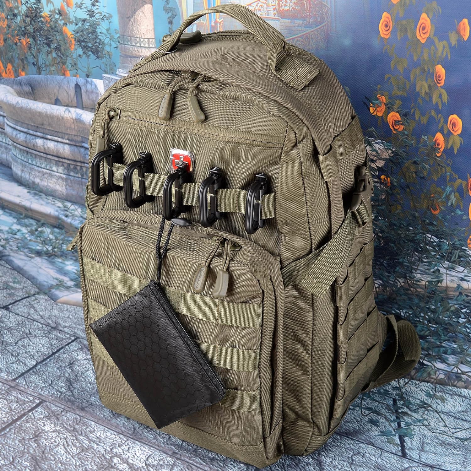 BOOSTEADY 10 Pack Multipurpose D-Ring Grimlock Locking for Molle Webbing with Zippered Pouch - Image 4