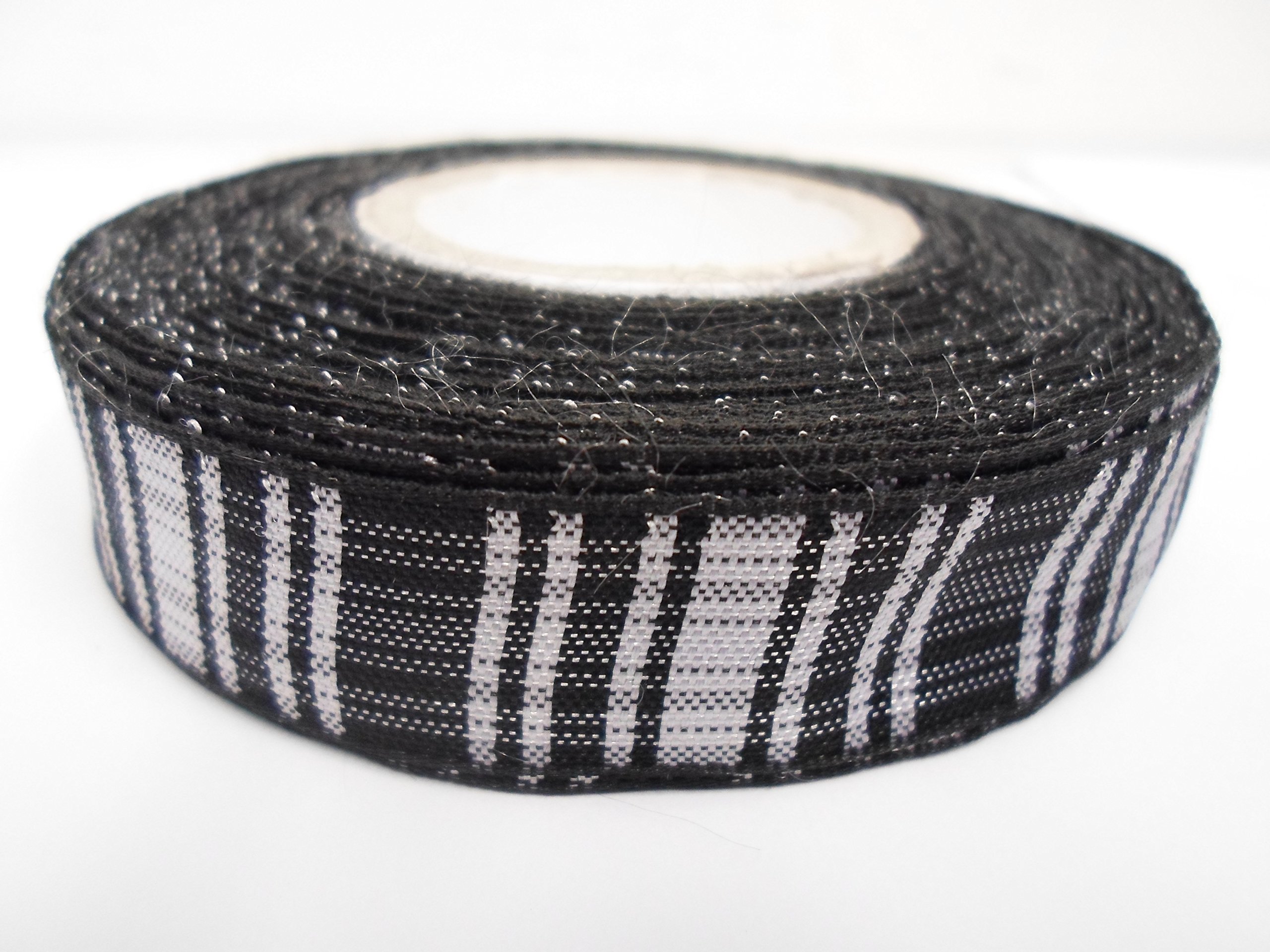2 metres (Cut from Reel) x 16mm Tartan Ribbon Black & White Double Sided Menzies 16 mm 5/8" 1/4" 1.6cm