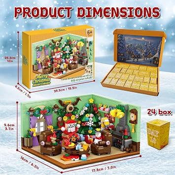Advent Calendar 2025 Building Blocks for Kids, 24 Day Christmas Countdown Calendar Living Room Building Blocks Toys with 700PCS, Holiday Toy Gift for Kids Teens Boys Girls