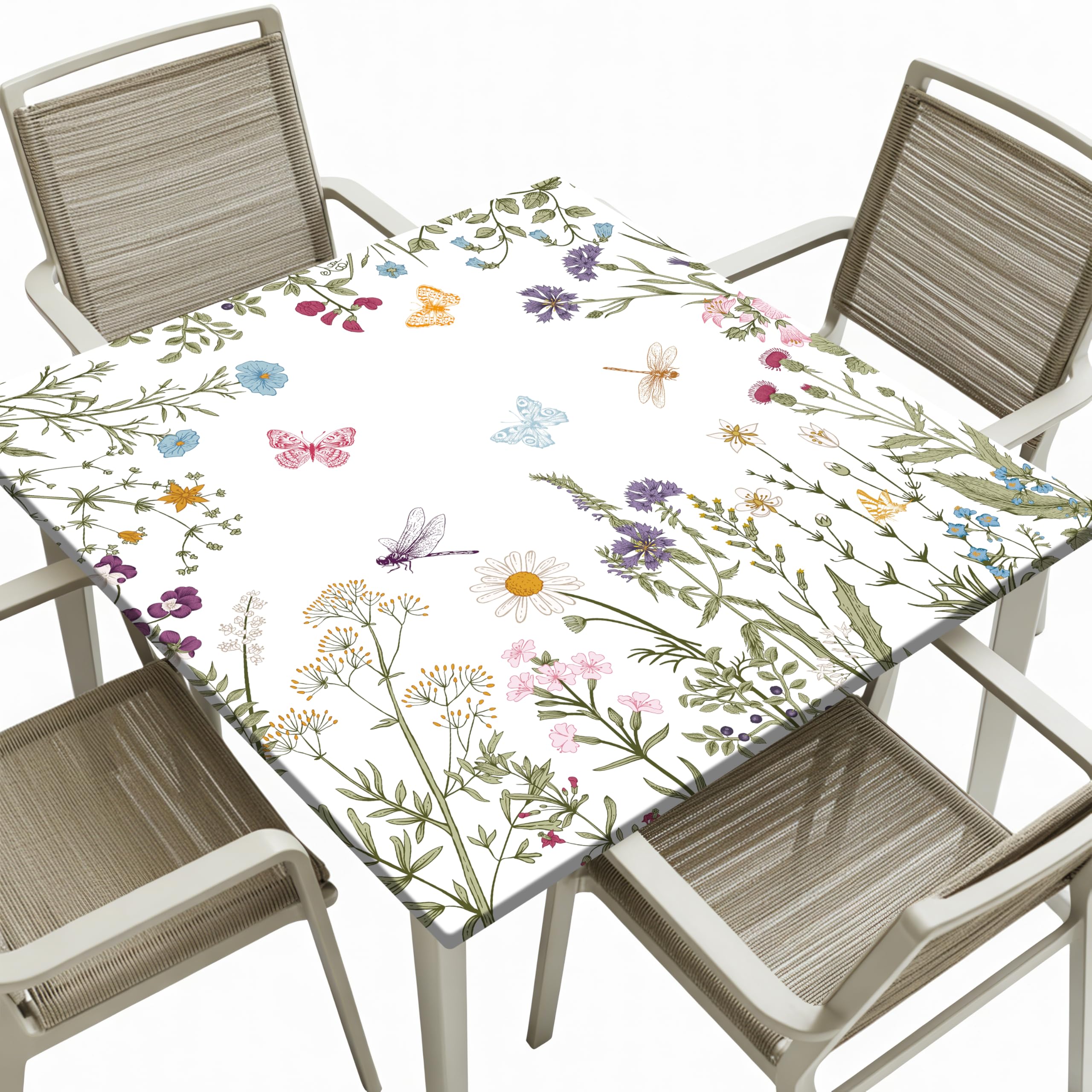 Photo 1 of Fecvdlis Spring Wildflower Square Fitted Tablecloth 34"x34"
