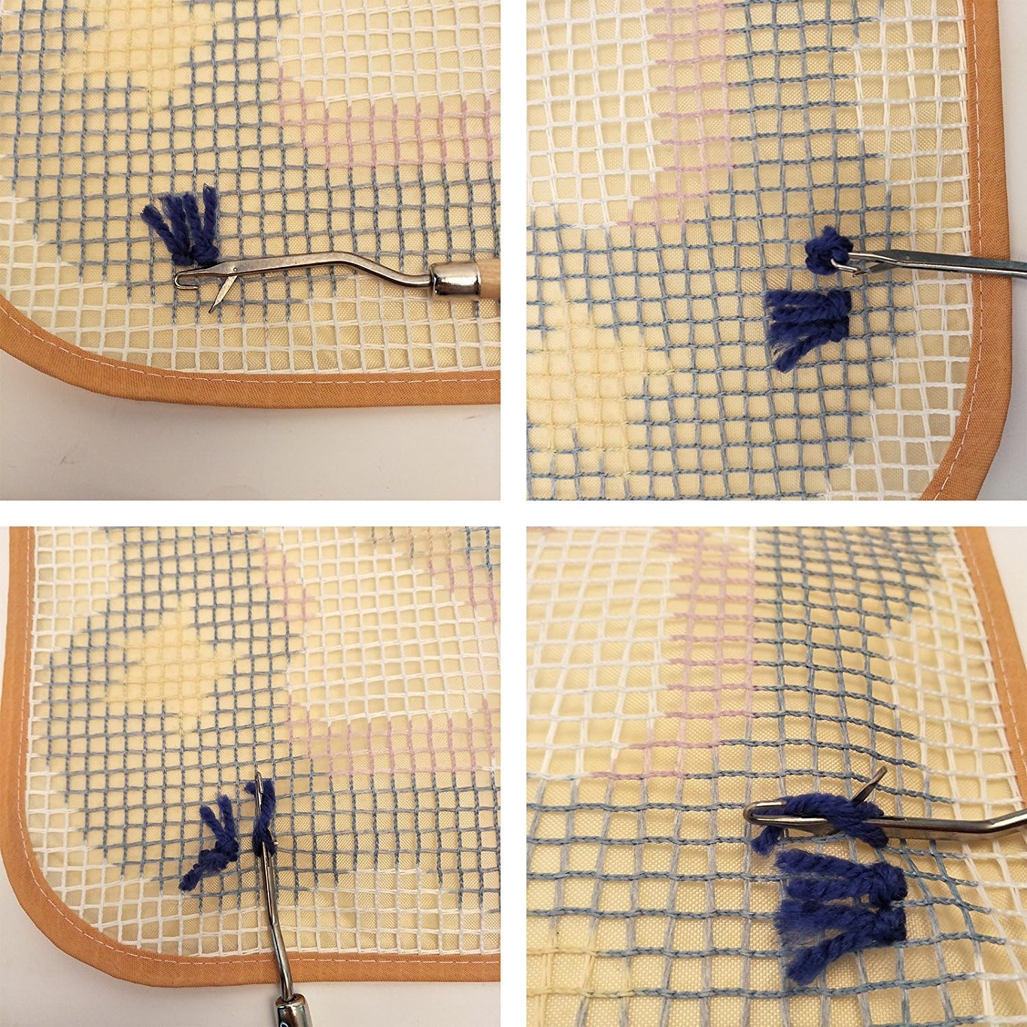 Beyond Your Thoughts Christmas Latch Hook Kits Cute Santa Pillow Cover Pattern Printed Crochet Needlework Crafts for Kids Adults and Beginners Family Decoration 16.5 * 16.5 in BZ747