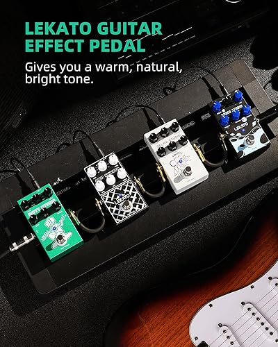 Vista 16 de LEKATO Pedal de afinador de guitarra con True Bypass, pedal de afinador cromático para guitarra eléctrica y bajo, pedal de afinación a