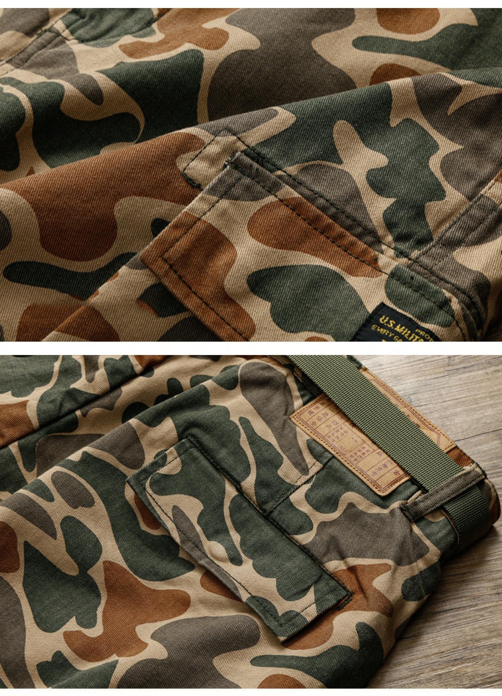Pantalones Cortos Pantalones Cortos De Camuflaje De Verano para Hombre, Clásico, Clásico, Deportivo, Informal, De Algodón, Suelto, De Cinco Puntos