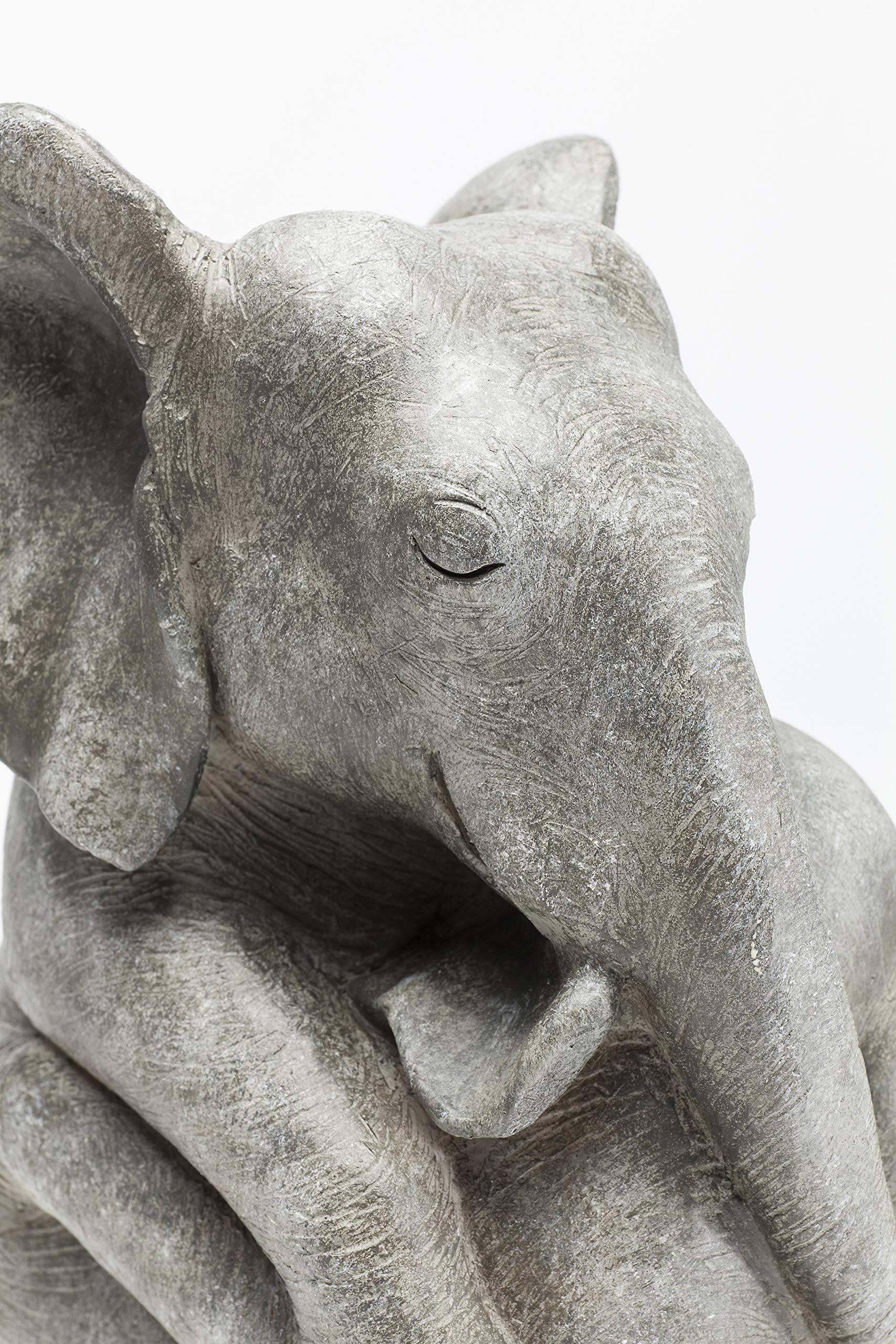 Kare Design Deko Figur Elephant Hug, Grau, 36x22x15 cm, Deko Objekt, Wohnaccessoire, Dekoration, Elefanten Motiv, Skulptur, Wohnzimmer