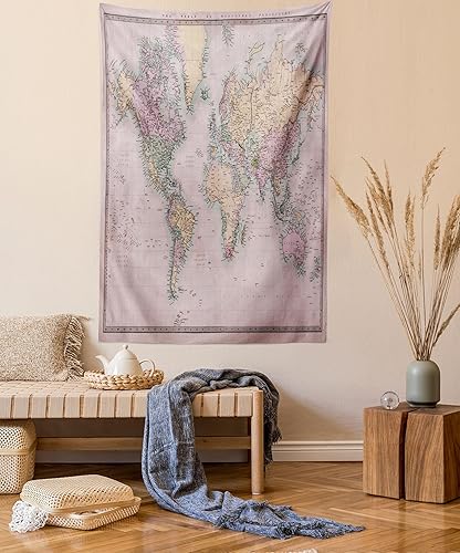 Miniatura 21 de Ambesonne Tapiz vintage, auto viejo frente a un edificio abandonado en La Habana, paisaje urbano cubano, colgante de pared ancho para dormitorio,