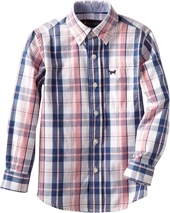 Long Sleeve Pink Plaid Dress Shirt 