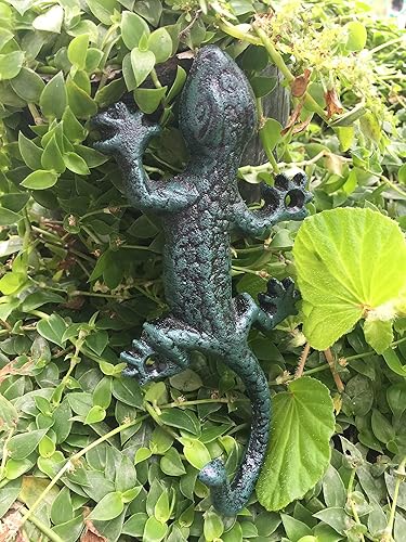 Miniatura 2 de Ganchos de pared Gecko decorativos de hierro fundido con forma de Gecko para montar en la pared, para oficina en casa, piscina, jardín, garaje,