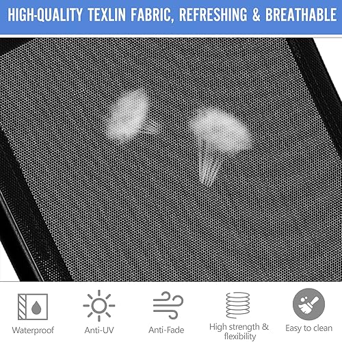 Miniatura 7 de PHI VILLA Juego de 4 sillas plegables de comedor para patio, sillas reclinables y portátiles ajustables para patio, sillas reclinables de aluminio