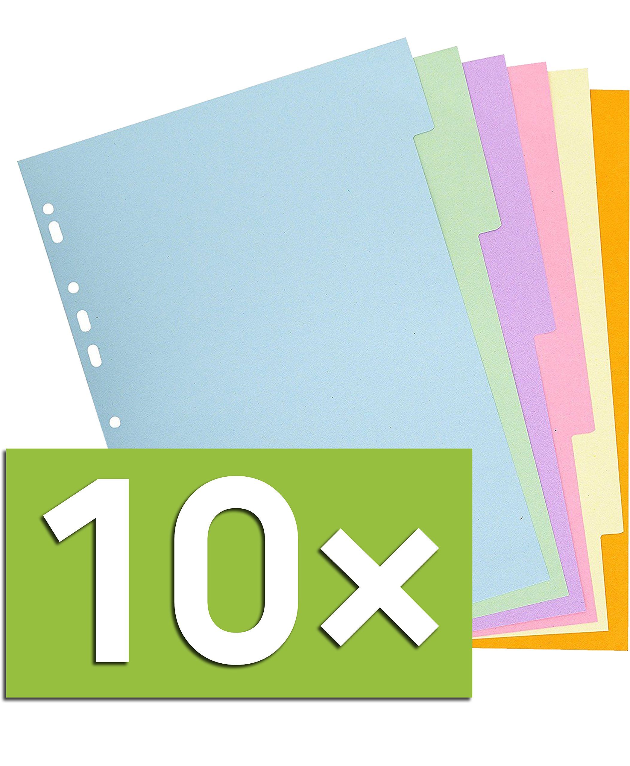 Exacompta A4 Register Trennblätter Aus Recycling-Karton - Pastellfarben 5-teilig