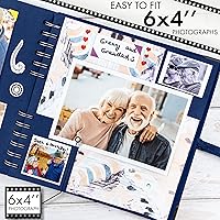 Vista 4 de Bstorify Álbumes de fotos cuadrados de 8 x 8 pulgadas, tapa dura azul con cierre de cinta, ideal para álbumes de recortes, proyectos de arte