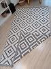 Rug Double Sided Usable Washable Woven Rug (Grey-White, 80*150cm)