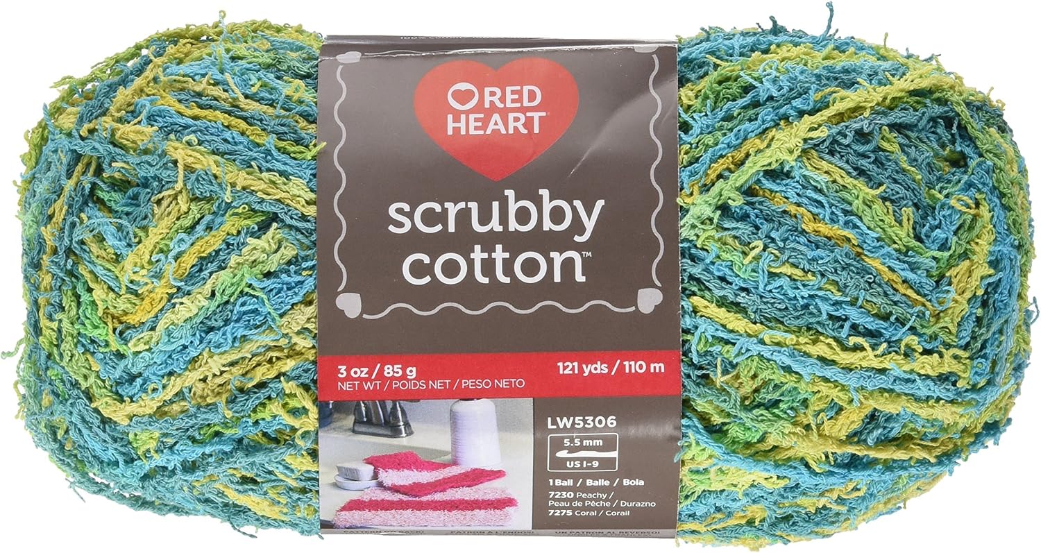 RED HEART Scrubby Cotton Yarn, Tranquil