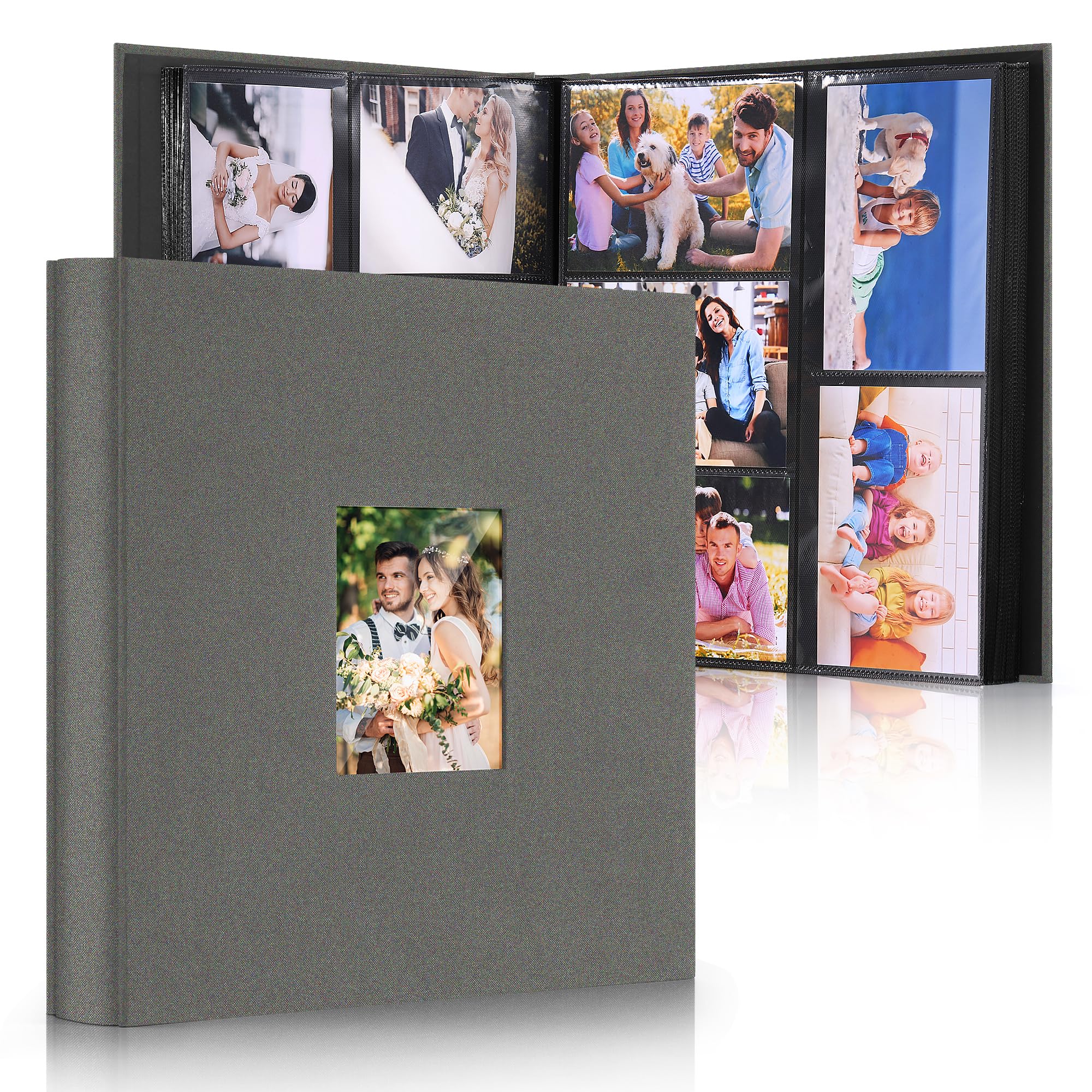DazSpirit Photo Albums 6x4 Inch 600 Photos Slip In, Customizable Linen Cover 10x15 Photo Album, Large Capacity, Slip-in Pockets, Ideal for Wedding Albums, Family Photo Books, and Travel Memories