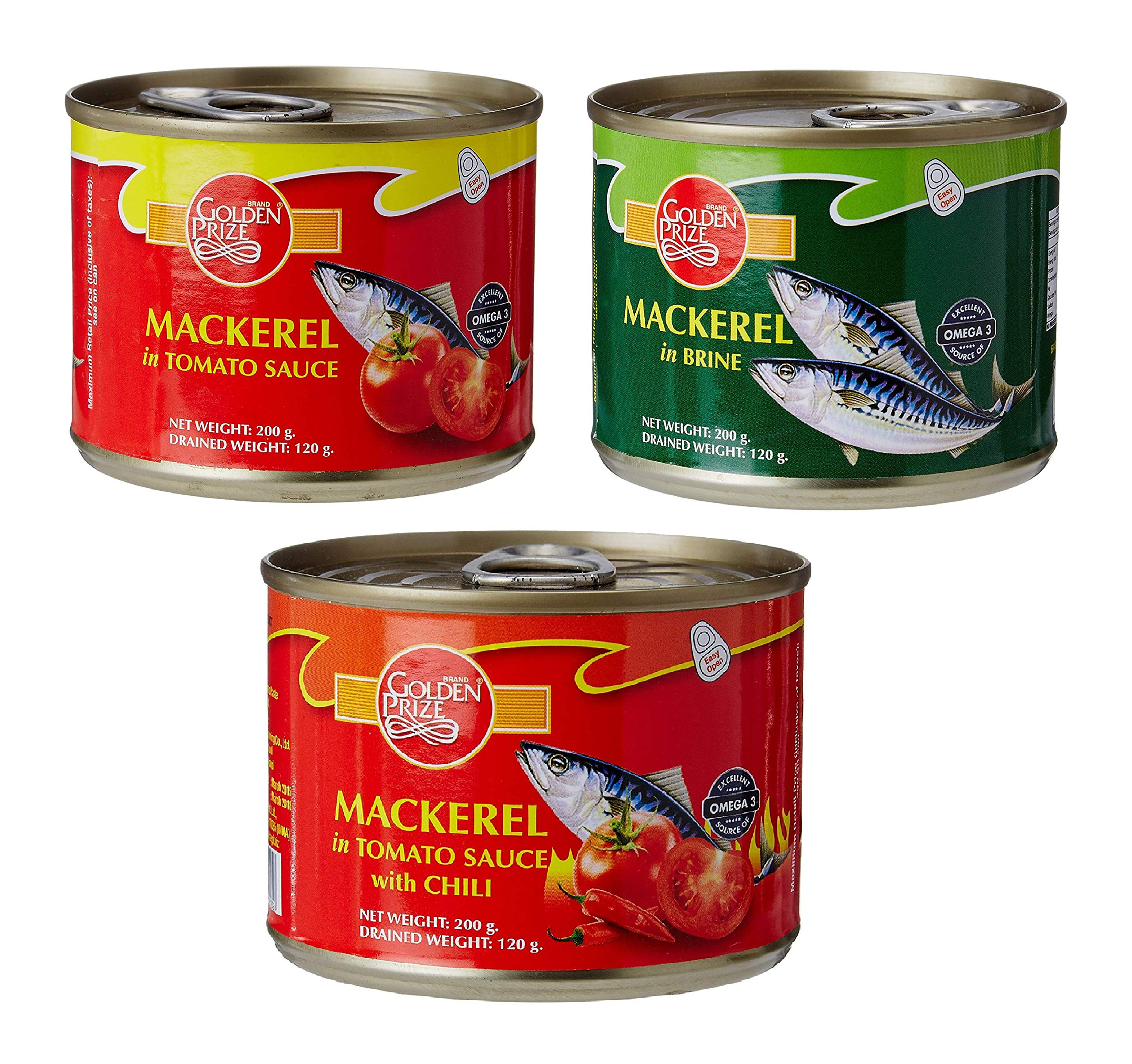 Golden Prize Combo - 1 x Mackerel In Tomato Sauce, Mackerel In Brine and Mackerel In Tomato Sauce W/Chili (3 x 200gms Each) (B07WVWBYK7) Amazon Price History, Amazon Price Tracker
