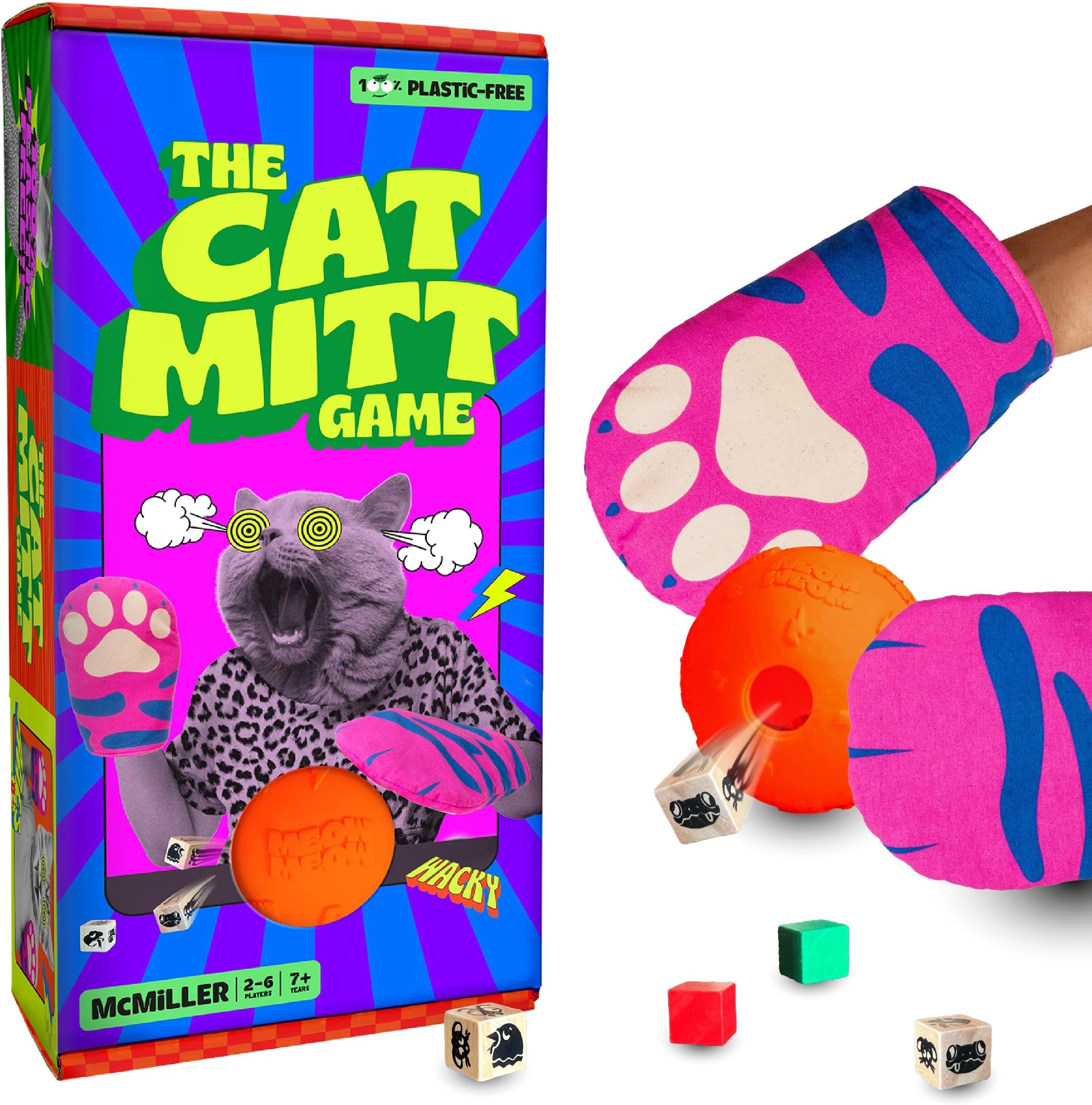 MCMILLER ENTERTAINMENT The Cat Mitt Game – Hiss-terically Funny Family Board Game for Kids Teens & Adults | Pawsome Party Game for Game Night | Cat Lovers Tabletop Fun | Purrfect for Christmas