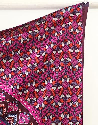 Vista 255 de Popular Handicrafts Tapestry Wall Hanging Hippie Ombre Mandala Bohemian HippyMetallic Shine Intricate Indian Tapestries Bedspread 84 x 90 Inches