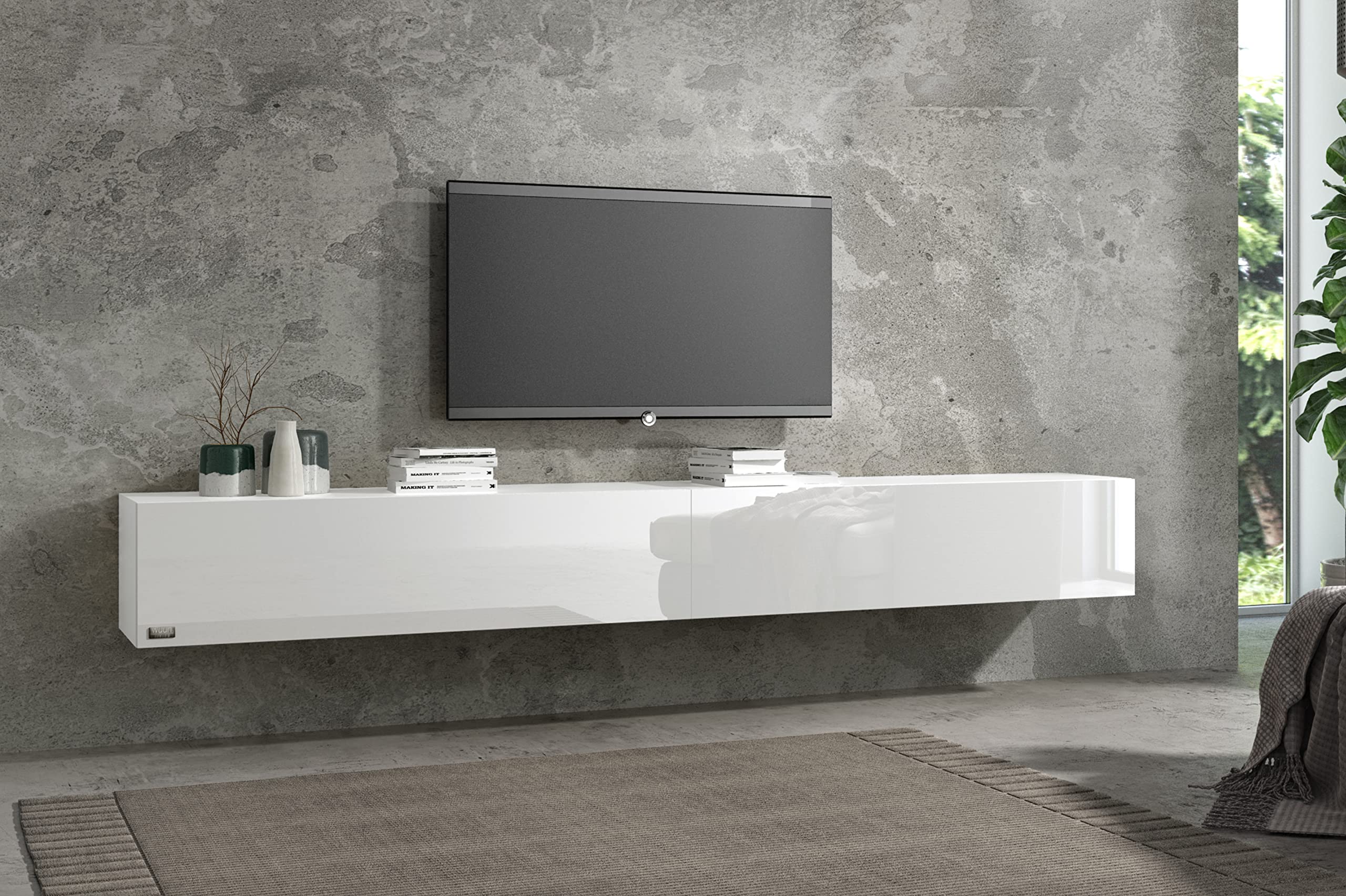 Wuun® TV-Lowboard Somero I 100cm bis 360cm I TV-Schrank & Hängeschrank für Wohnzimmer I Verschiedene Varianten