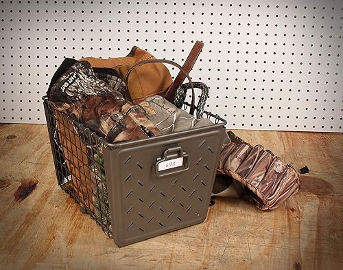 Miniatura 9 de Spectrum Diversified Macklin - Cesta de acero estampada y alambre para almacenamiento de armarios y cubículos, diseño de inspiración vintage con