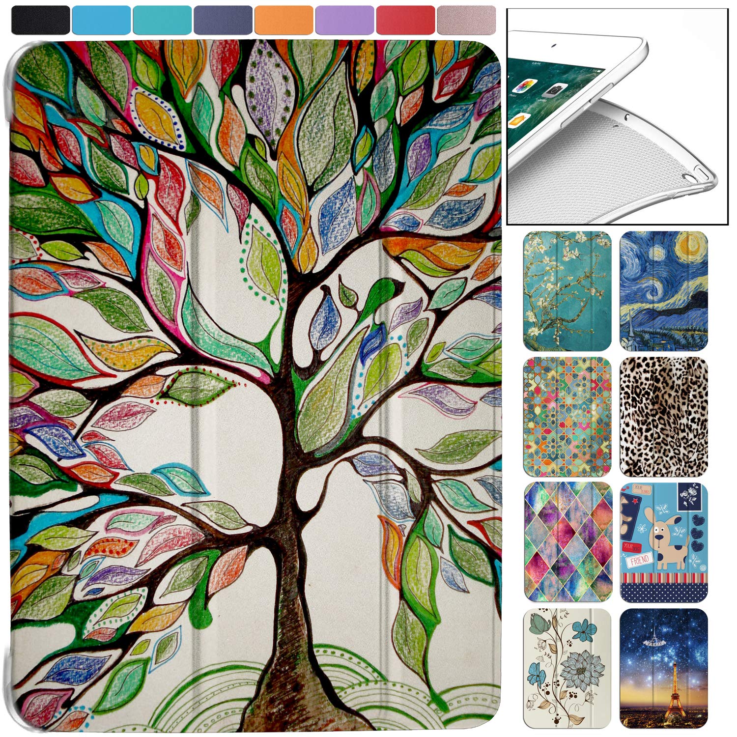 iPad 7.9 Inch Mini 4th [ Mini 2015 4 Gen ] A1538 A1550 MK6K2LL/A MK6J2LL/A MK6L2LL/A MK9J2LL/A MK9H2LL/A Lightweight Smart Adjustable Stand Feature Printed Sleek Design Flip Case - Olivia Tree