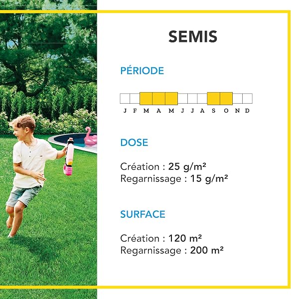 BARENBRUG - Dry ground grass without watering - Resistant to heat and drought - Strong reduction in watering - Natural self-healing - Water-saving - Made in France - 3 kg - 4