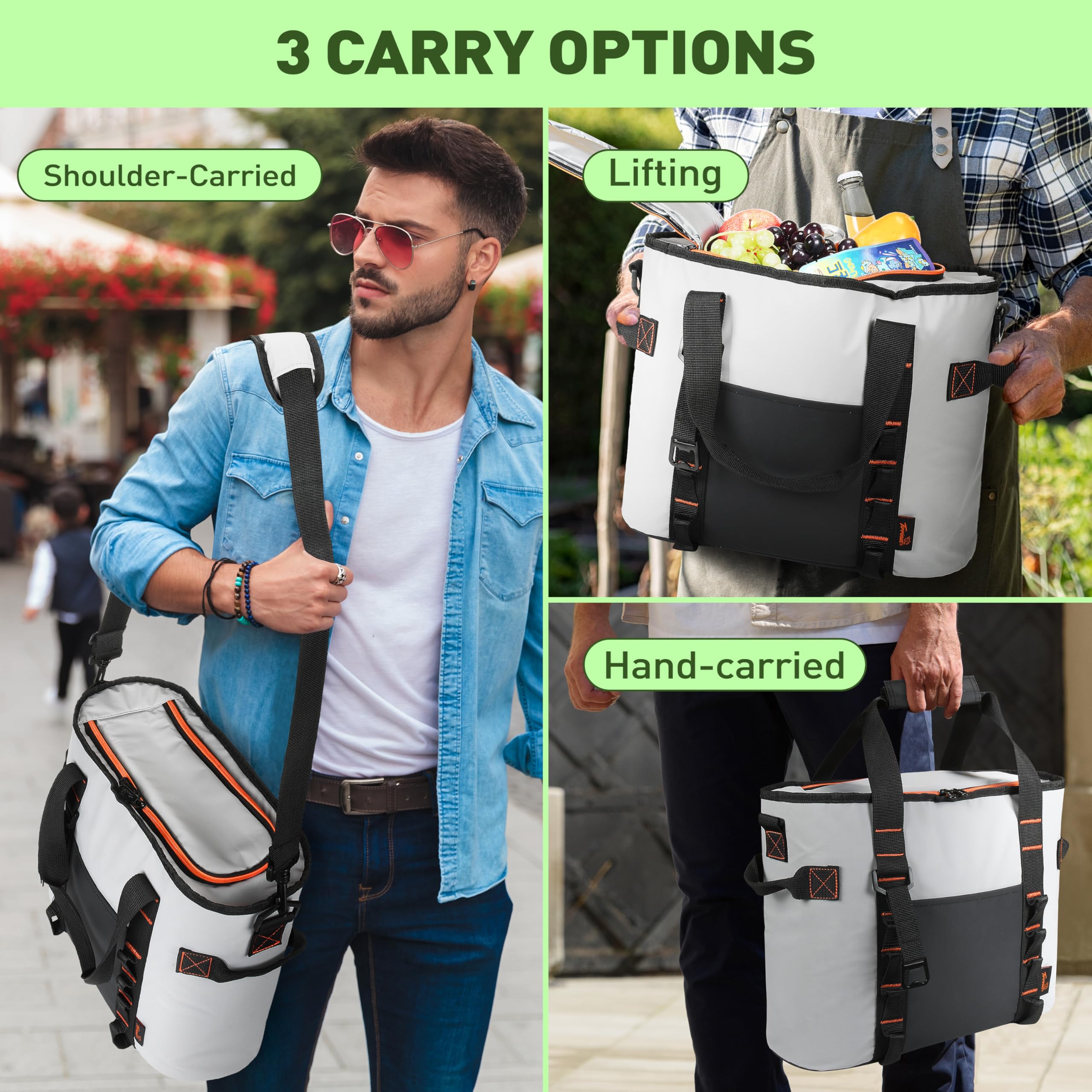 Kato Tirrinia isolierter Kühler-Rucksack, 17L für 20 Dosen, auslaufsicherer Kühlrucksack aus PVC Composite, tragbarer wasserdichter Rucksack für Outdoor-Abenteuer, Strand, Wandern, Grillen, Angeln