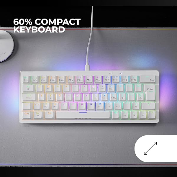 Mars Gaming MKMINIPRO, Français, Clavier mécanique Ultra-Compact 60%, commutateurs mécaniques Hot-Swappable, éclairage RGB Chrome, Clavier Gaming Antighosting, Multiplateforme, Switch Silencieux, Noir - 2