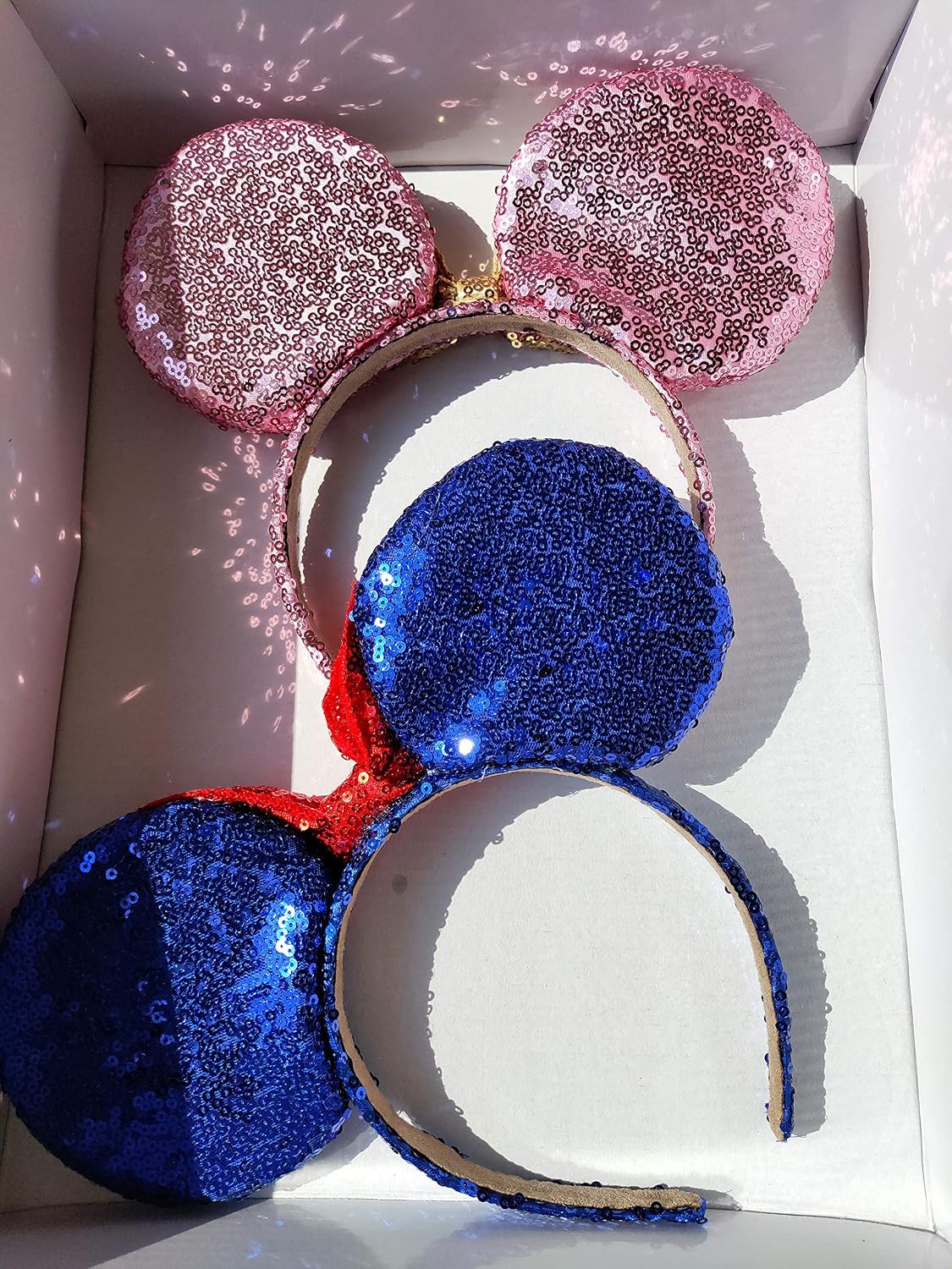 Mouse Ears Bow Headbands Glitter Princess Party Decoration Adult Mouse Ears,Sparkly Mouse Ears