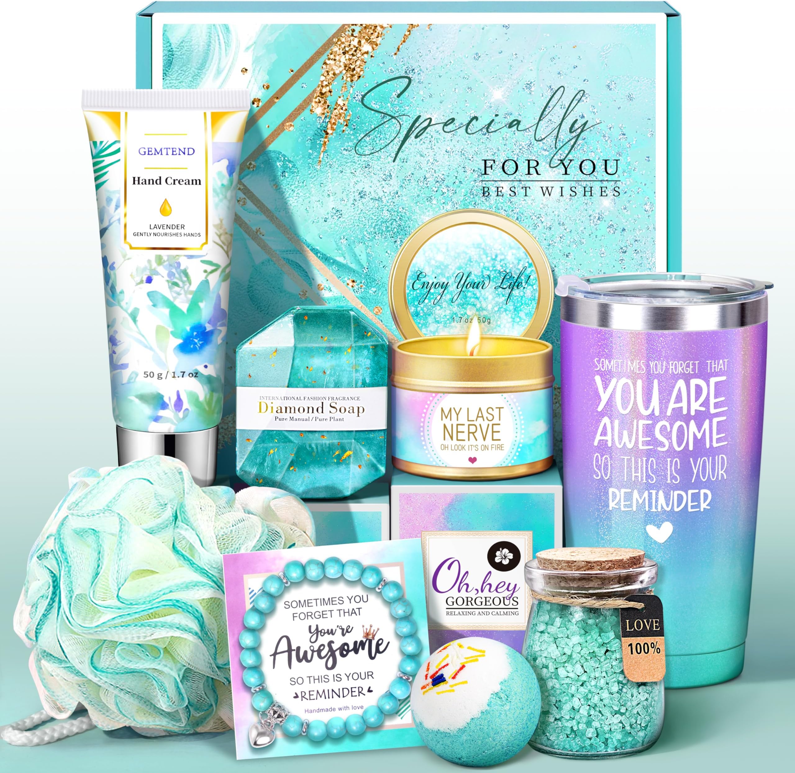 Birthday Gifts for Women, Gifts for Women, Mom, Wife, Girlfriend, Sister, Friends, Her, Relaxing Spa Gifts Basket Self Care Gifts, Christmas, Valentine's Day, Mother's Day Gifts