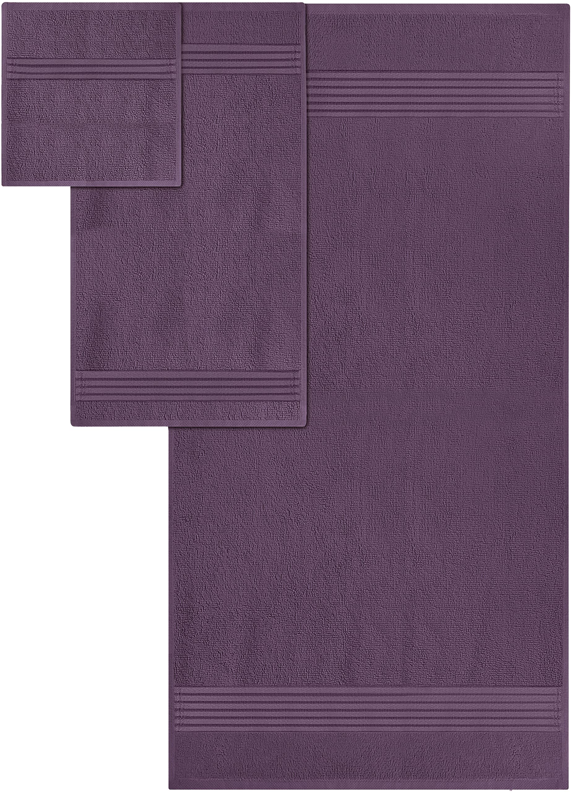 Premium 700 GSM – Set di 8 asciugamani, 2 asciugamani da doccia, 2 asciugamani e 4 asciugamani in cotone – lavabile in lavatrice, qualità alberghiera, super morbido e assorbente di Utopia Towels Plum
