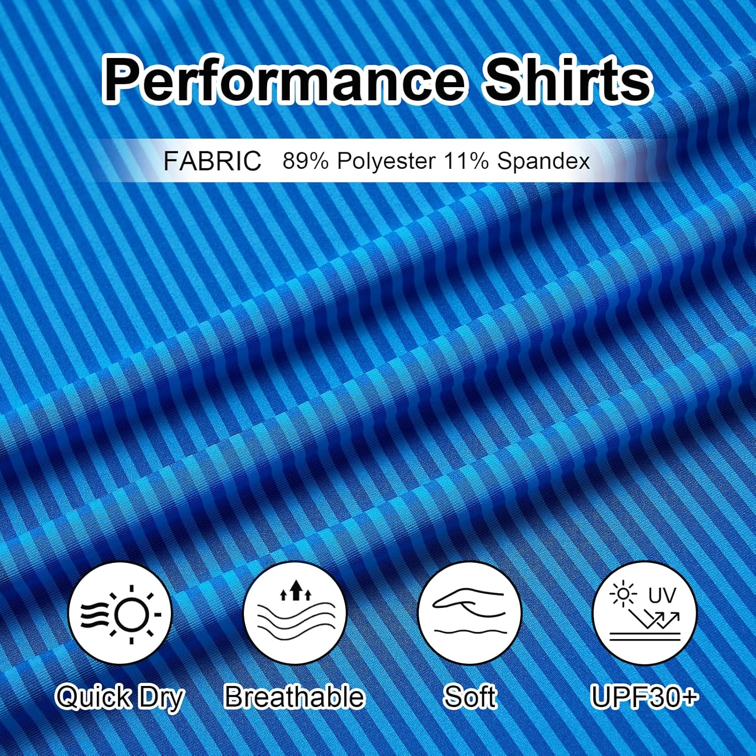 Men's Golf Polo Shirts - Moisture Wicking High Performance Short Sleeve Striped Collared Sports Casual Shirt