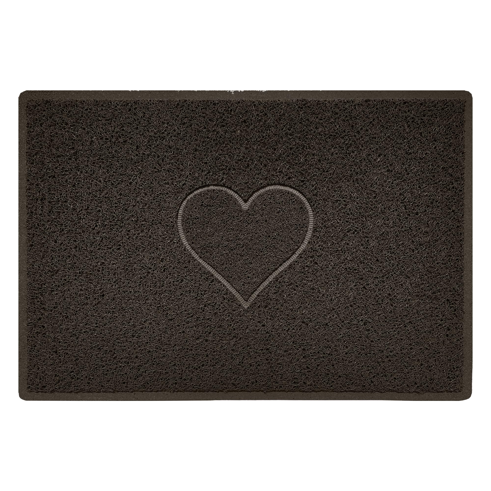 Nicoman Heart Embossed Spaghetti Doormat 90cm x 60cm Brown