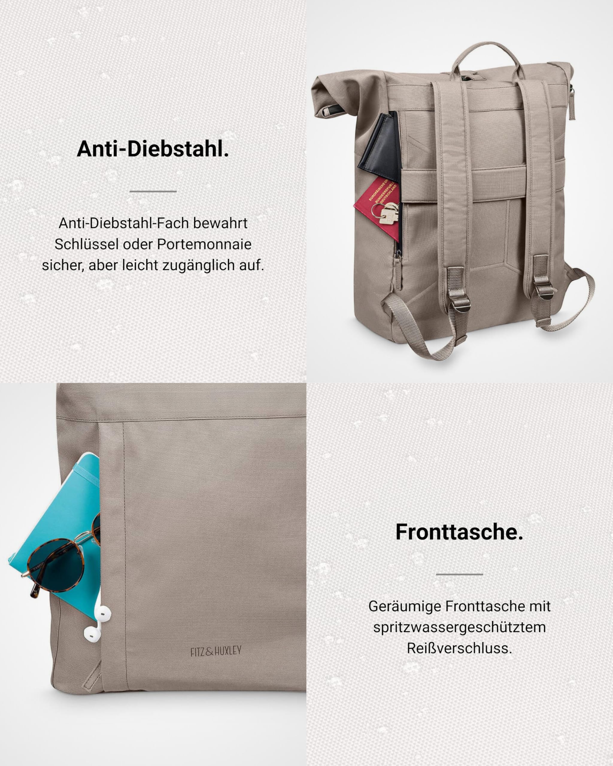 Ocean Rolltop Big Rucksack 30L Damen Herren Laptopfach