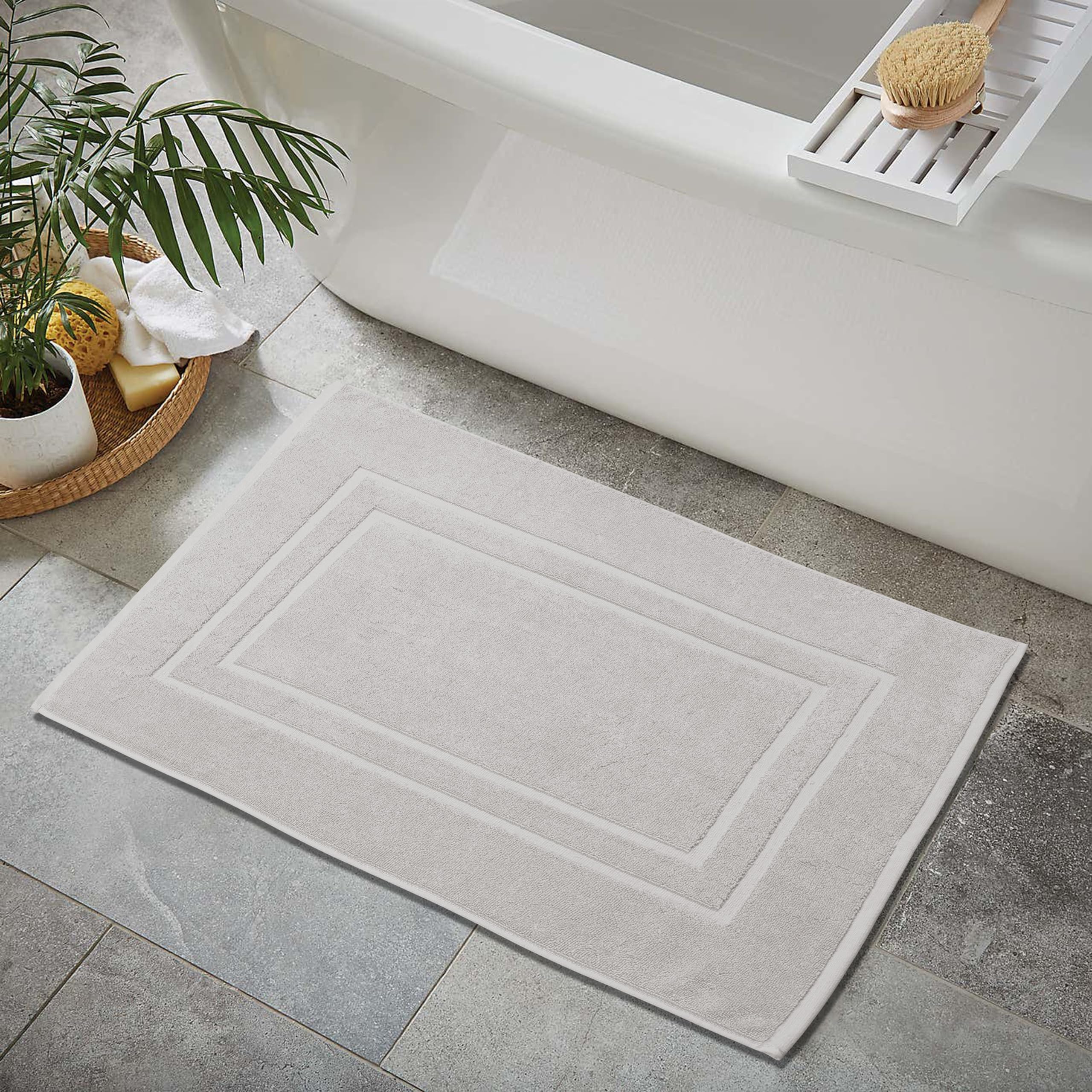 Pióro i ścieg, 100% bawełna, frotte, maty łazienkowe, 2 sztuki, takie jak maty łazienkowe (76 x 50 cm) hotel spa łazienka prysznic wanna maty podłogowe [nie dywanik łazienkowy] miękkie chłonne maty