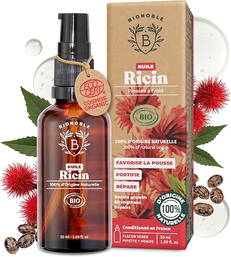 BIONOBLE Huile de Ricin Bio Pressée à Froid, 100% Naturel…