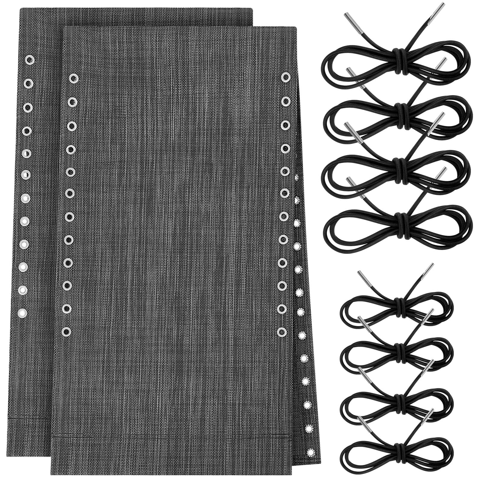 Queekay 2 Pcs Gravity Chair Replacement Fabric with 8 Bungee Cord Lounge Chair Cloth Mesh Patio Chair Repair Kit for Patio Recliner Outdoor Lawn Pool