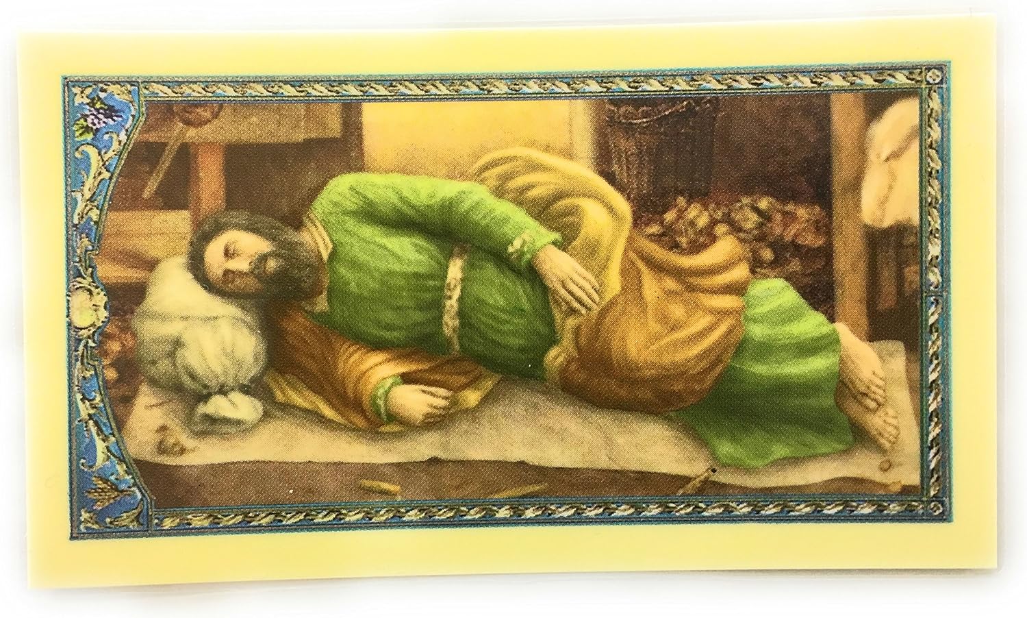 Laminated Holy Card Sleeping St. Joseph