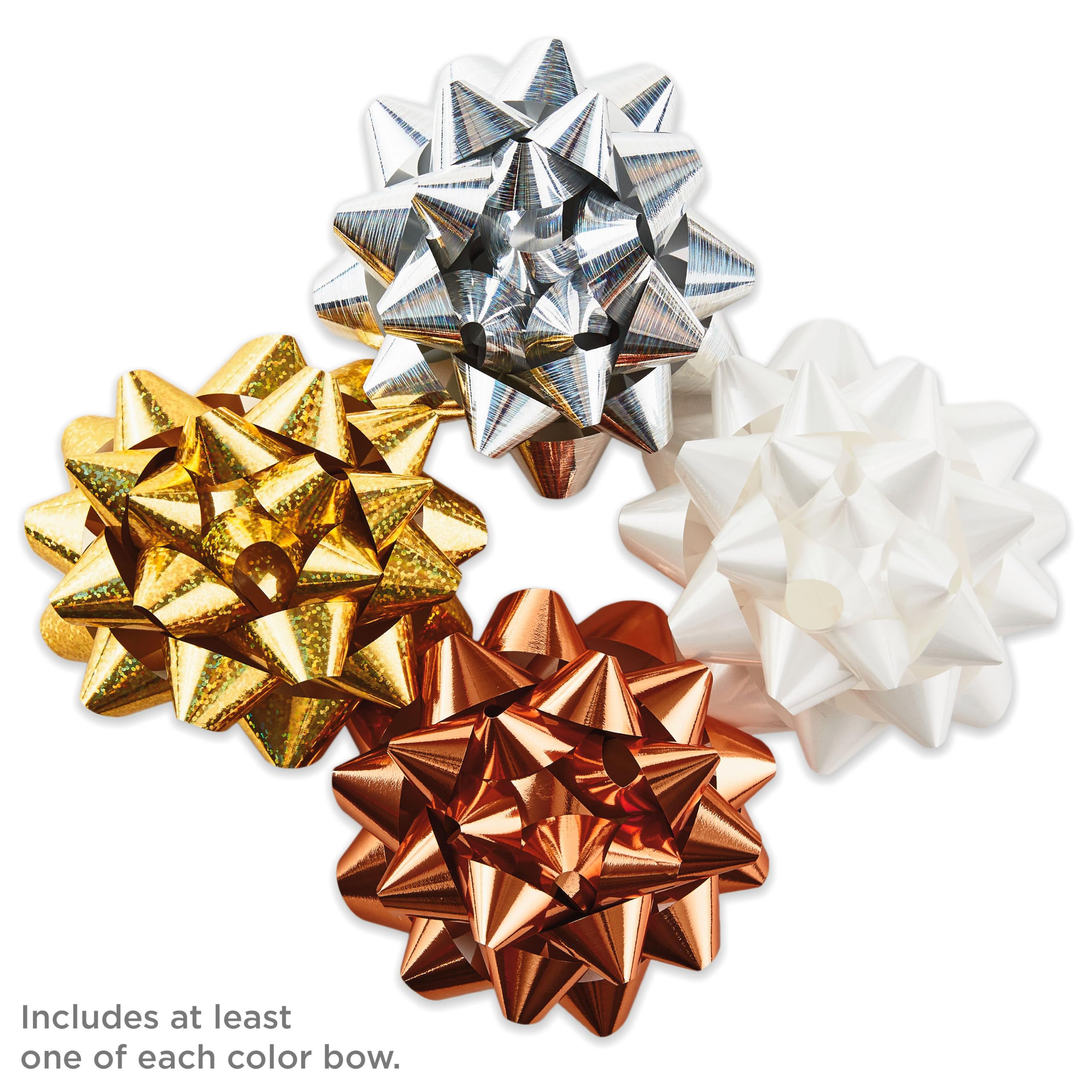 Hallmark Geschenkschleifen-Set, 12 Stück (Gold, Silber, Bronze, Weiß) für Geburtstage, Muttertag, Hochzeiten, Brautduschen, Jede Gelegenheit