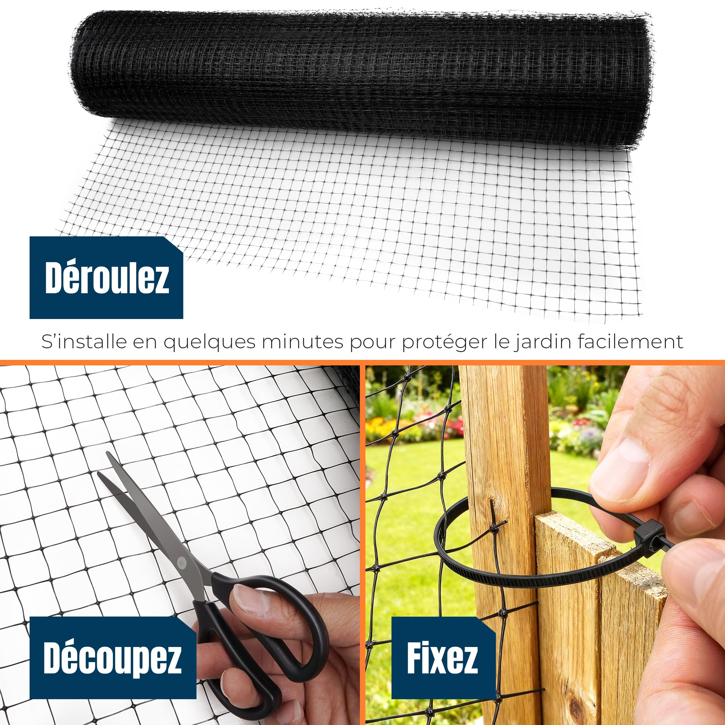 MEKKAPRO Filet Anti Oiseaux 2.1 x 27,4 m Filet de Protection Grillage Souple pour Balcon, Volière Extérieur, Barrière Anti Pigeon Solide 40 GSM