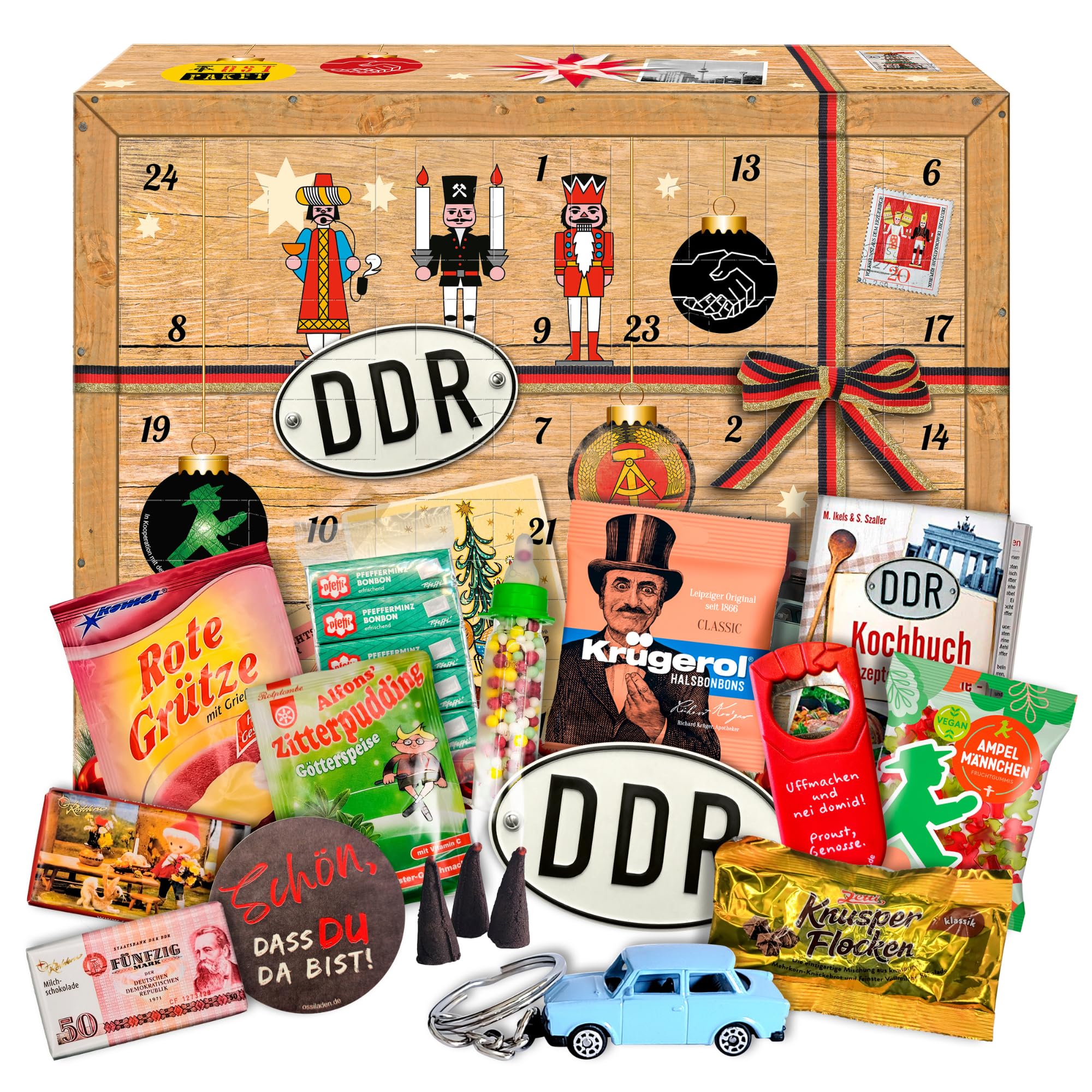 Adventskalender 2025 mit 24 Ostprodukten - Spezialitäten aus dem Osten
